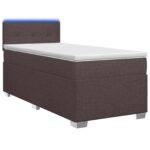 vidaXL Posteľ s boxspringom a matracom a LED Tmavohnedá 100 x 200 cm