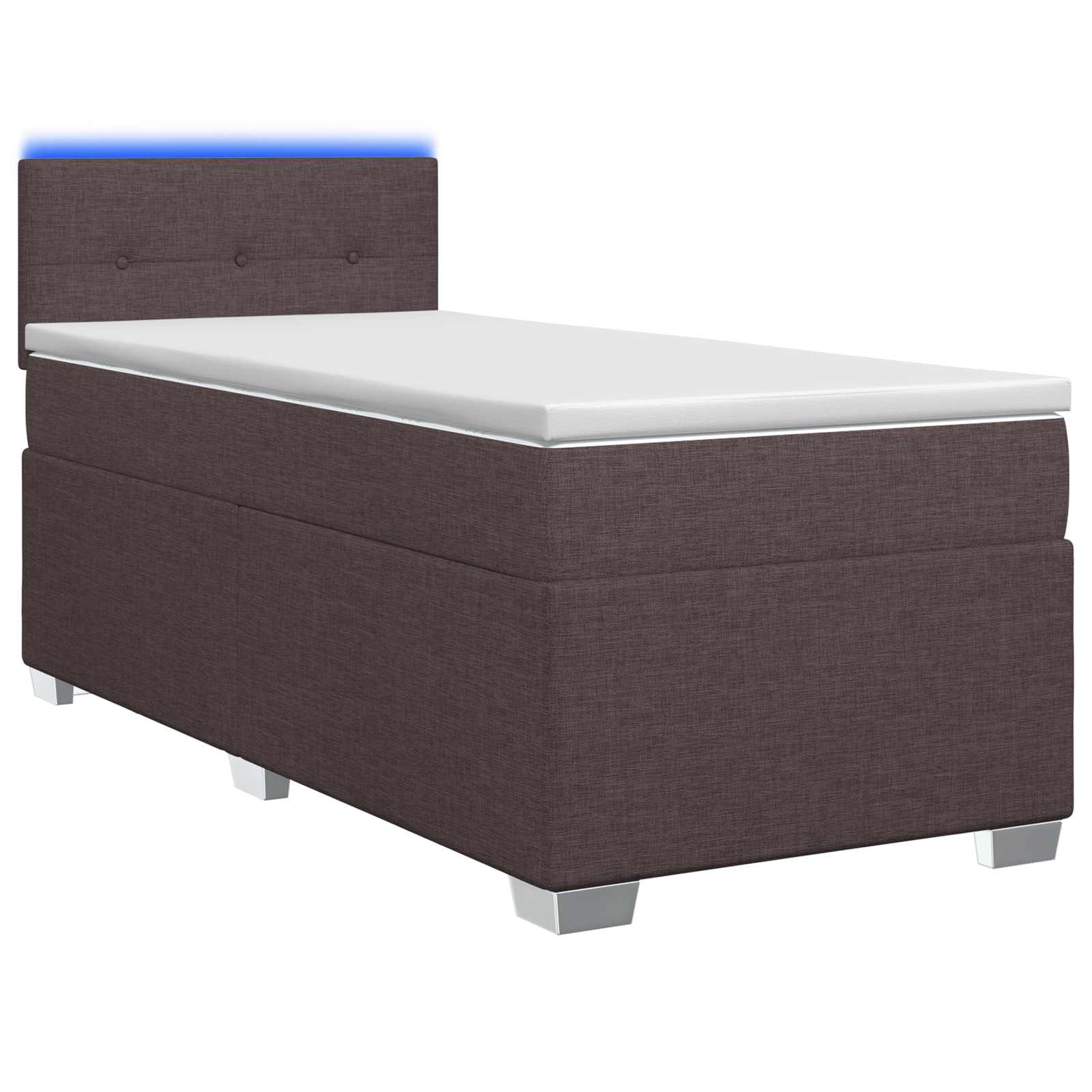 3451878_1.jpg vidaXL Posteľ s boxspringom a matracom a LED Tmavohnedá 100 x 200 cm – Obrázok 1