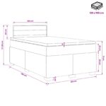 vidaXL Posteľ s boxspringom a matracom a LED Čierna 120 x 190 cm Látka – Obrázok 11