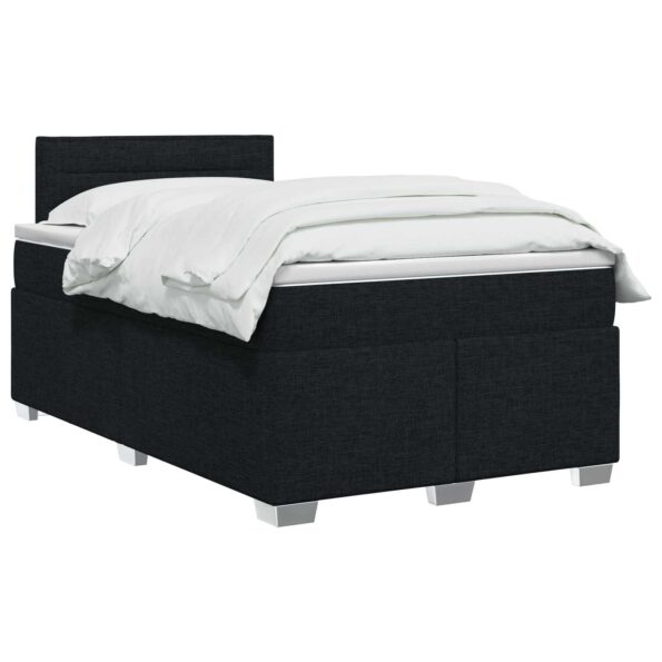 vidaXL Posteľ s boxspringom a matracom a LED Čierna 120 x 190 cm Látka – Obrázok 2