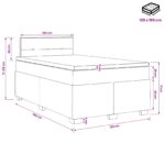 vidaXL Posteľ s boxspringom a matracom a LED Čierna 120 x 190 cm Látka – Obrázok 11