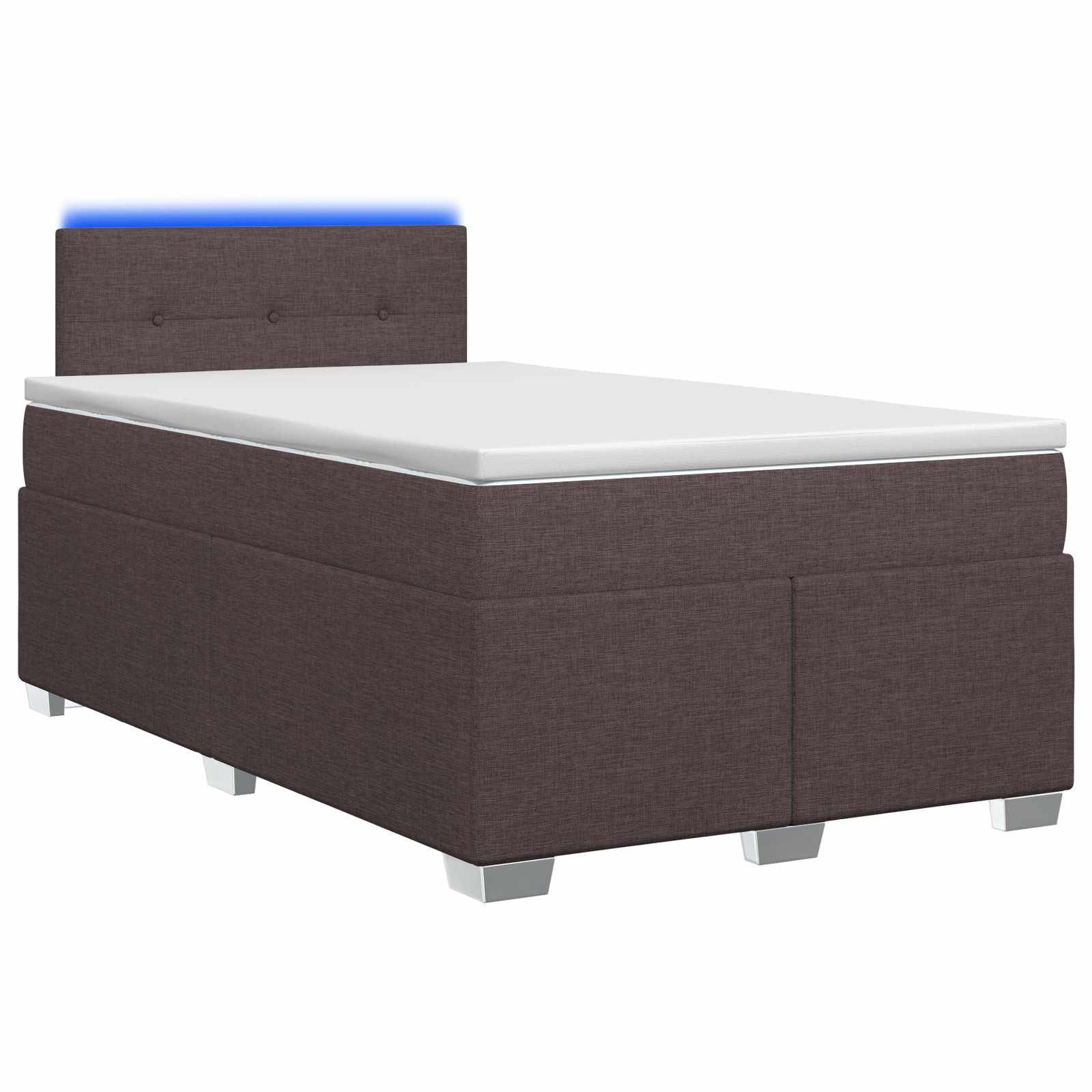 3451899_1.jpg vidaXL Posteľ s boxspringom a matracom a LED Tmavohnedá 120 x 190 cm – Obrázok 1