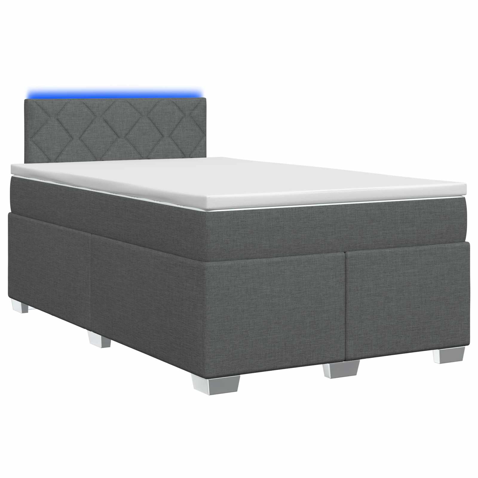 3451904_1.jpg vidaXL Posteľ s boxspringom a matracom a LED Tmavosivá 120 x 190 cm – Obrázok 1