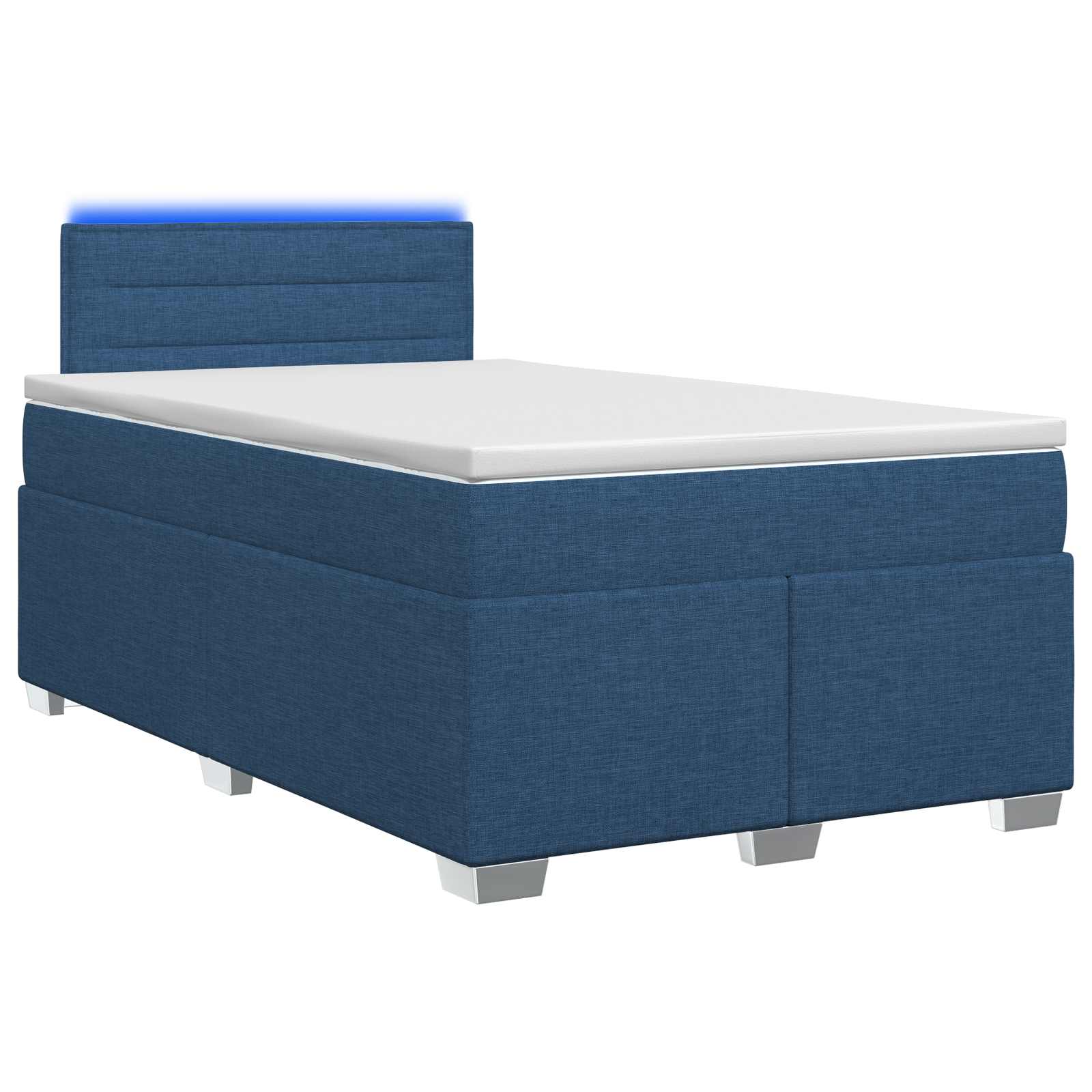 3451916_1.jpg vidaXL Posteľ s boxspringom a matracom a LED Modrá 120 x 200 cm Látka – Obrázok 1