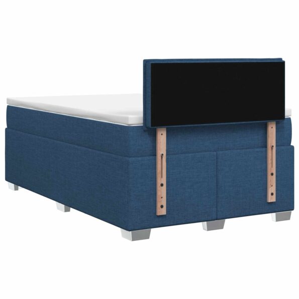 vidaXL Posteľ s boxspringom a matracom a LED Modrá 120 x 200 cm Látka – Obrázok 7