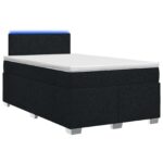 vidaXL Posteľ s boxspringom a matracom a LED Čierna 120 x 200 cm Látka