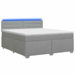 vidaXL Posteľ s boxspringom a matracom a LED Svetlosivá 140 x 190 cm