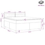 vidaXL Posteľ s boxspringom a matracom a LED Svetlosivá 140 x 190 cm – Obrázok 11