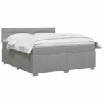 vidaXL Posteľ s boxspringom a matracom a LED Svetlosivá 140 x 190 cm – Obrázok 2