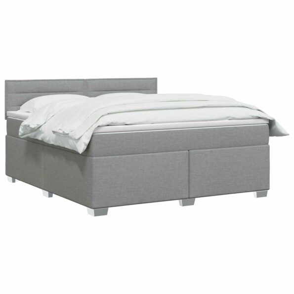 vidaXL Posteľ s boxspringom a matracom a LED Svetlosivá 140 x 190 cm – Obrázok 2