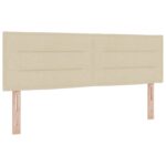 vidaXL Posteľ s boxspringom a matracom a LED Krémová 140 x 190 cm – Obrázok 3