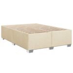 vidaXL Posteľ s boxspringom a matracom a LED Krémová 140 x 190 cm – Obrázok 4