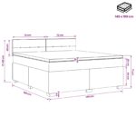 vidaXL Posteľ s boxspringom a matracom a LED Tmavosivá 140 x 190 cm – Obrázok 11
