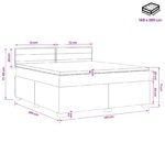 vidaXL Posteľ s boxspringom a matracom a LED Krémová 140 x 200 cm – Obrázok 11