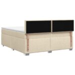 vidaXL Posteľ s boxspringom a matracom a LED Krémová 140 x 200 cm – Obrázok 7