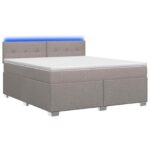 vidaXL Posteľ s boxspringom a matracom a LED Sivohnedá 140 x 200 cm