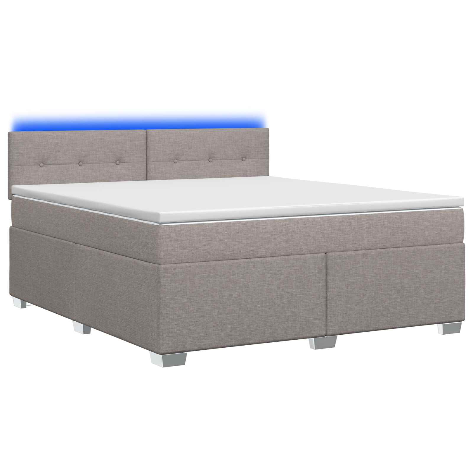 3451963_1.jpg vidaXL Posteľ s boxspringom a matracom a LED Sivohnedá 140 x 200 cm – Obrázok 1