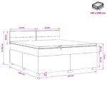 vidaXL Posteľ s boxspringom a matracom a LED Sivohnedá 140 x 200 cm – Obrázok 11