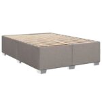 vidaXL Posteľ s boxspringom a matracom a LED Sivohnedá 140 x 200 cm – Obrázok 4
