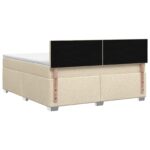 vidaXL Posteľ s boxspringom a matracom a LED Krémová 140 x 200 cm – Obrázok 7