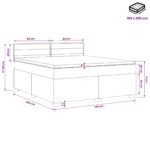 vidaXL Posteľ s boxspringom a matracom a LED Tmavosivá 160 x 200 cm – Obrázok 11