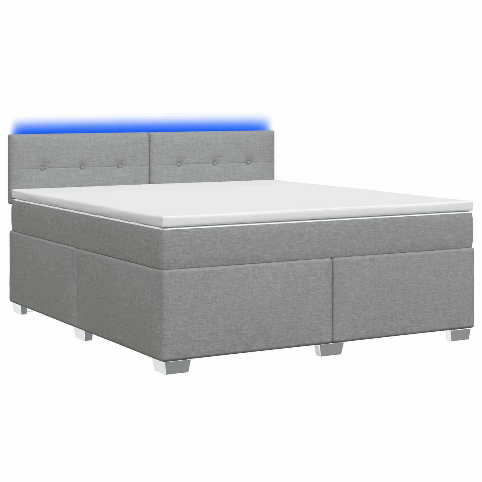 3451980_1.jpg vidaXL Posteľ s boxspringom a matracom a LED Svetlosivá 160 x 200 cm – Obrázok 1