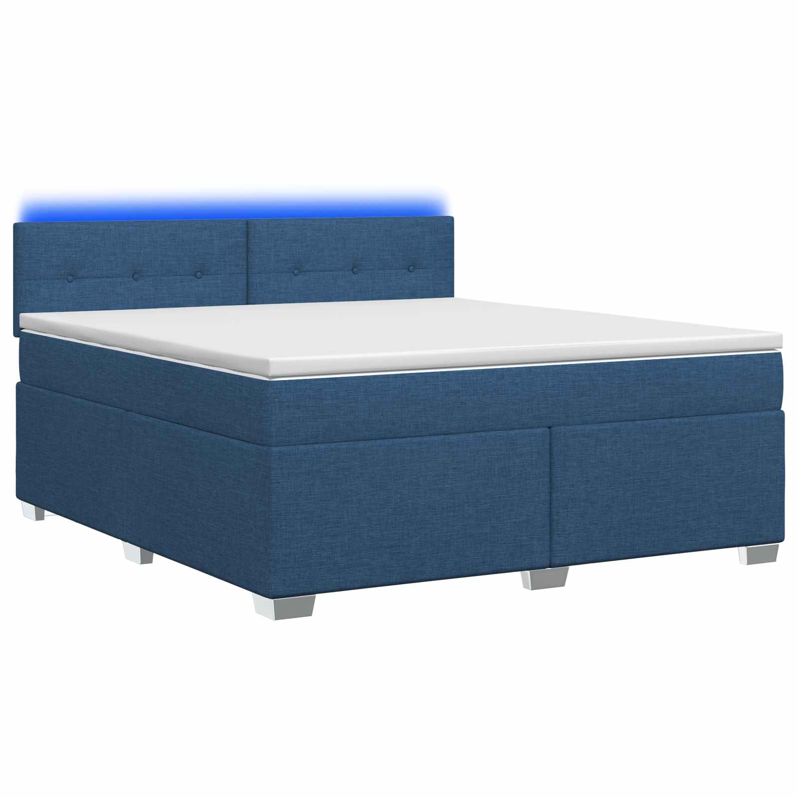 3451986_1.jpg vidaXL Posteľ s boxspringom a matracom a LED Modrá 160 x 200 cm Látka – Obrázok 1