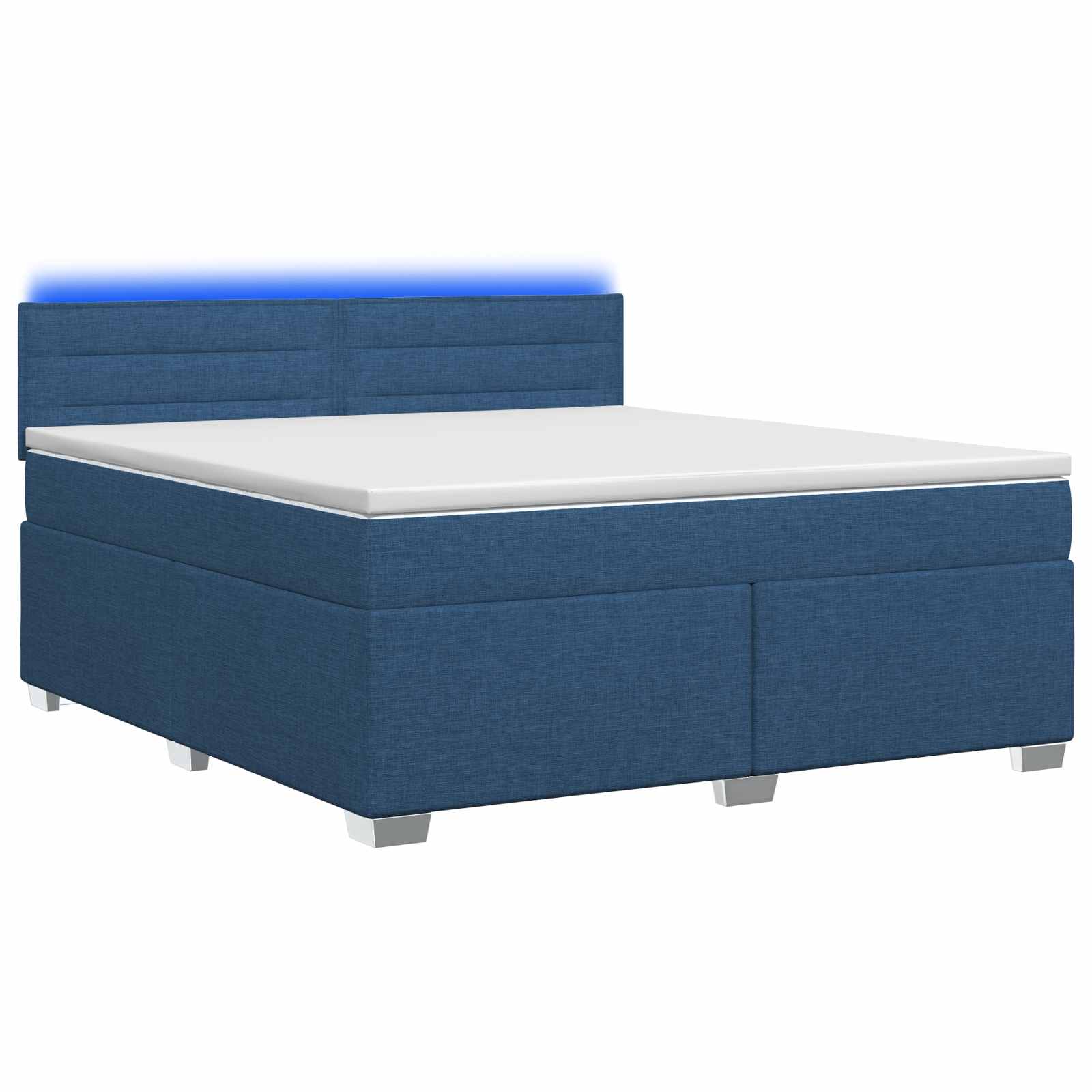 3452000_1.jpg vidaXL Posteľ s boxspringom a matracom a LED Modrá 180 x 200 cm Látka – Obrázok 1