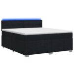 vidaXL Posteľ s boxspringom a matracom a LED Čierna 180 x 200 cm Látka