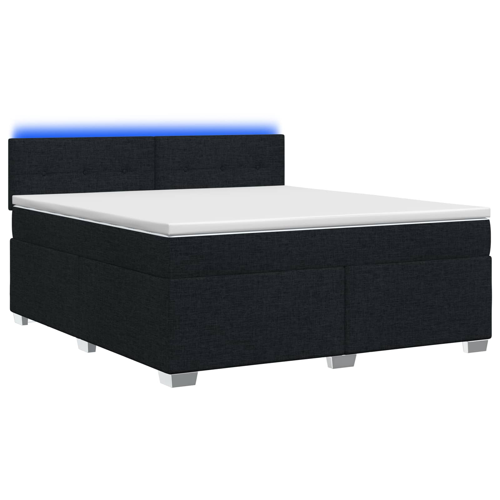 3452003_1.jpg vidaXL Posteľ s boxspringom a matracom a LED Čierna 180 x 200 cm Látka – Obrázok 1