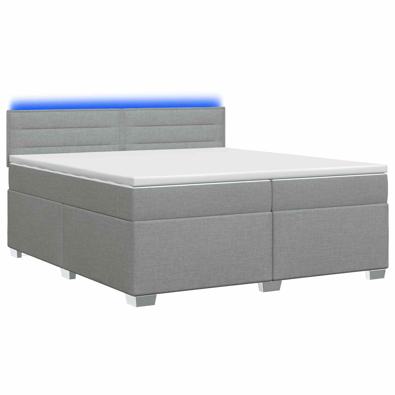 3452015_1.jpg vidaXL Posteľ s boxspringom a matracom a LED Svetlosivá 200 x 200 cm – Obrázok 1