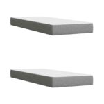 vidaXL Posteľ s boxspringom a matracom a LED Svetlosivá 200 x 200 cm – Obrázok 5