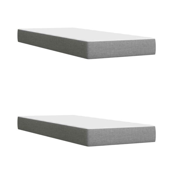 vidaXL Posteľ s boxspringom a matracom a LED Svetlosivá 200 x 200 cm – Obrázok 5
