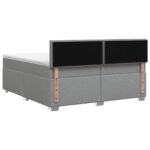 vidaXL Posteľ s boxspringom a matracom a LED Svetlosivá 200 x 200 cm – Obrázok 7