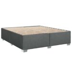 vidaXL Posteľ s boxspringom a matracom a LED Tmavosivá 200 x 200 cm – Obrázok 4