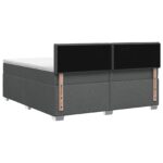 vidaXL Posteľ s boxspringom a matracom a LED Tmavosivá 200 x 200 cm – Obrázok 7