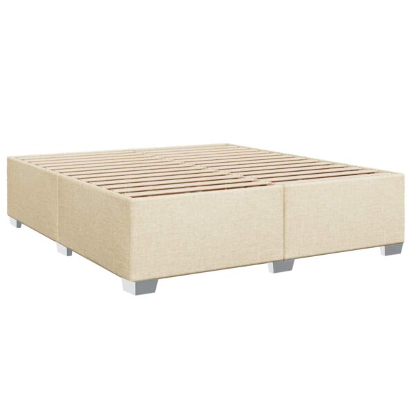vidaXL Posteľ s boxspringom a matracom a LED Krémová 200 x 200 cm – Obrázok 4