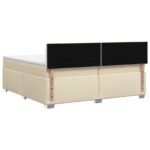 vidaXL Posteľ s boxspringom a matracom a LED Krémová 200 x 200 cm – Obrázok 7