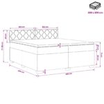 vidaXL Posteľ s boxspringom a matracom a LED Svetlosivá 200 x 200 cm – Obrázok 11