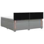 vidaXL Posteľ s boxspringom a matracom a LED Svetlosivá 200 x 200 cm – Obrázok 7