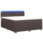 vidaXL Posteľ s boxspringom a matracom a LED Tmavohnedá 200 x 200 cm
