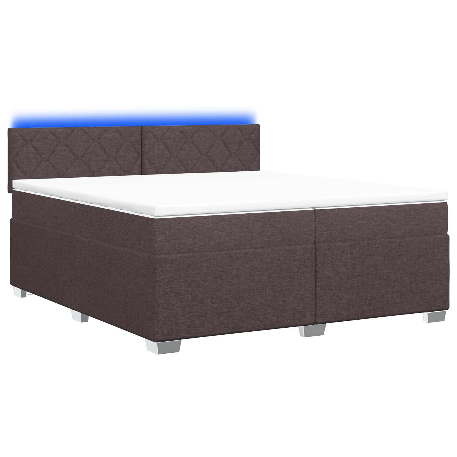 3452032_1.jpg vidaXL Posteľ s boxspringom a matracom a LED Tmavohnedá 200 x 200 cm – Obrázok 1