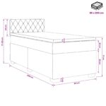 vidaXL Posteľ s boxspringom a matracom a LED Svetlosivá 80 x 200 cm – Obrázok 11