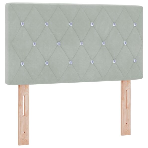 vidaXL Posteľ s boxspringom a matracom a LED Svetlosivá 80 x 200 cm – Obrázok 3