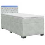 vidaXL Posteľ s boxspringom a matracom a LED Svetlosivá 90 x 190 cm