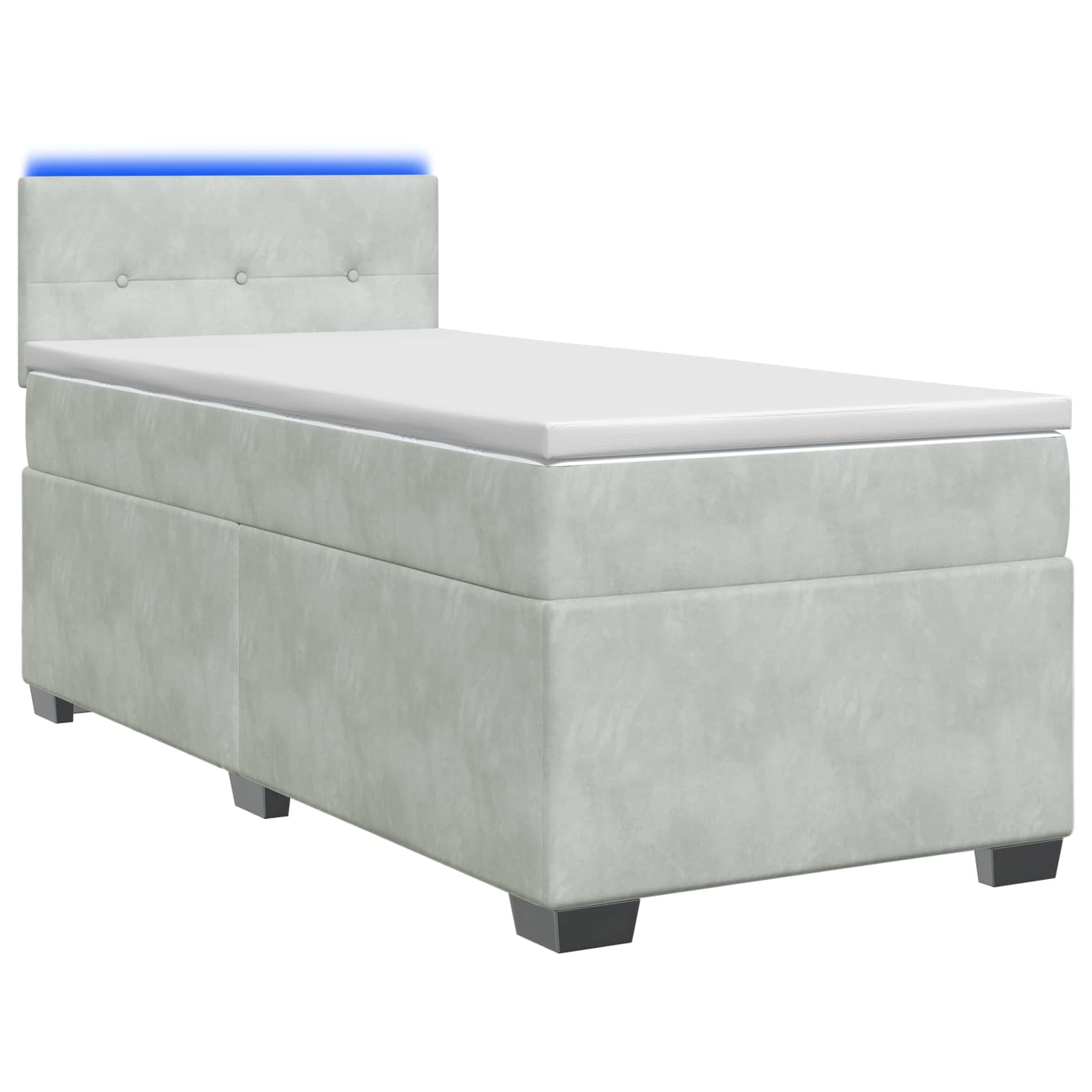 3452084_1.jpg vidaXL Posteľ s boxspringom a matracom a LED Svetlosivá 90 x 190 cm – Obrázok 1