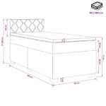vidaXL Posteľ s boxspringom a matracom a LED Svetlosivá 90 x 190 cm – Obrázok 11