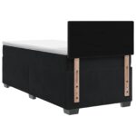 vidaXL Posteľ s boxspringom a matracom a LED Čierna 90 x 190 cm Zamat – Obrázok 7