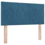 vidaXL Posteľ s boxspringom a matracom a LED Modrá 90 x 190 cm Zamat – Obrázok 3