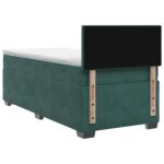 vidaXL Posteľ s boxspringom a matracom a LED Tmavozelená 90 x 200 cm – Obrázok 7